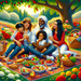 Joyful Family Picnic Paint By Color