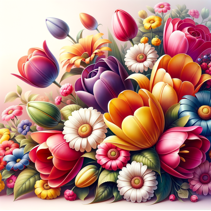 Radiant Flower Bouquet Paint By Diamonds Art