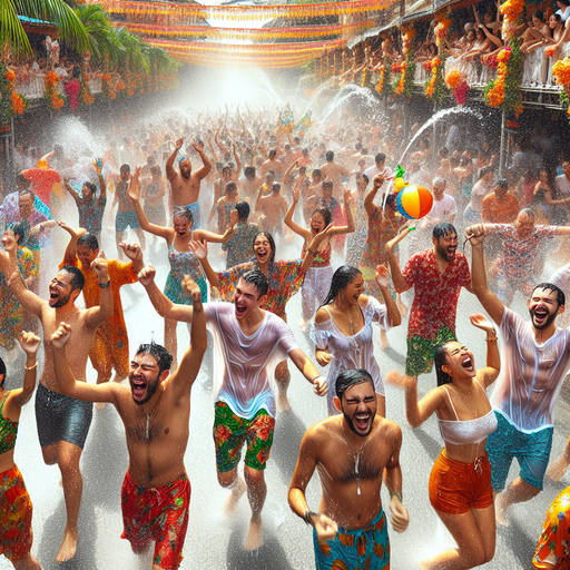 World's Biggest Waterfight - Songkran, Thailand Diamonded Painting Kits