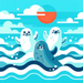 Splashing Seals Seaside Fun Diamonded Painting Kits