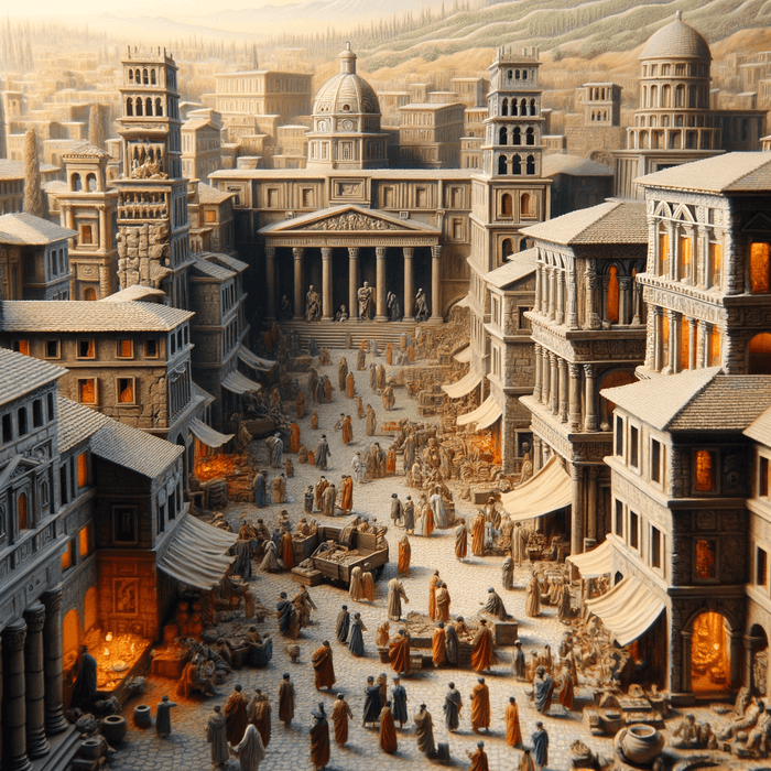 Ancient Roman Cityscape Paint By Color