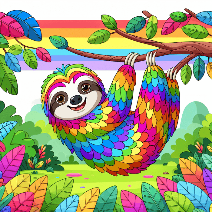 Gigantic Rainbow Sloth Paint By Diamonds Art