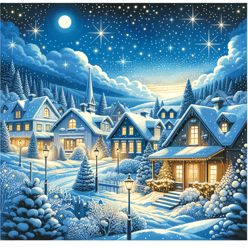 Charming Village In Winter Paint By Diamond