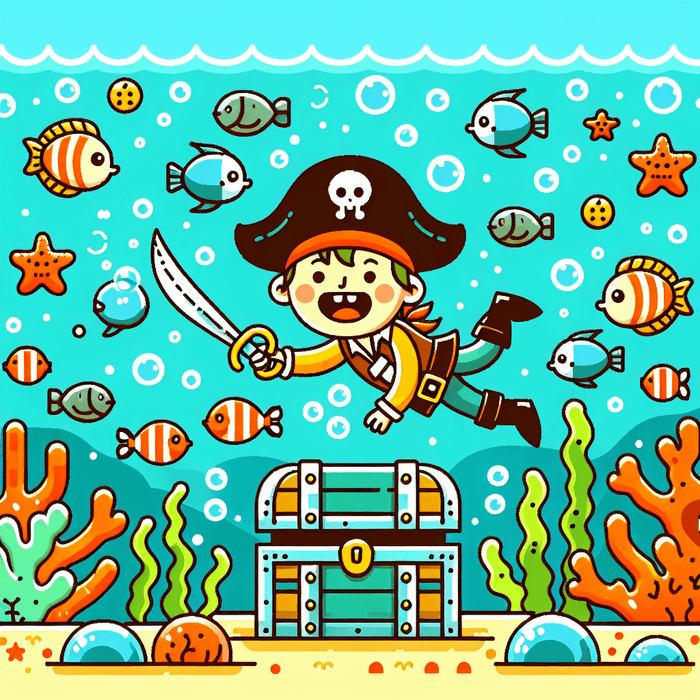 Undersea Pirate Treasure Painting By Diamonds Kit