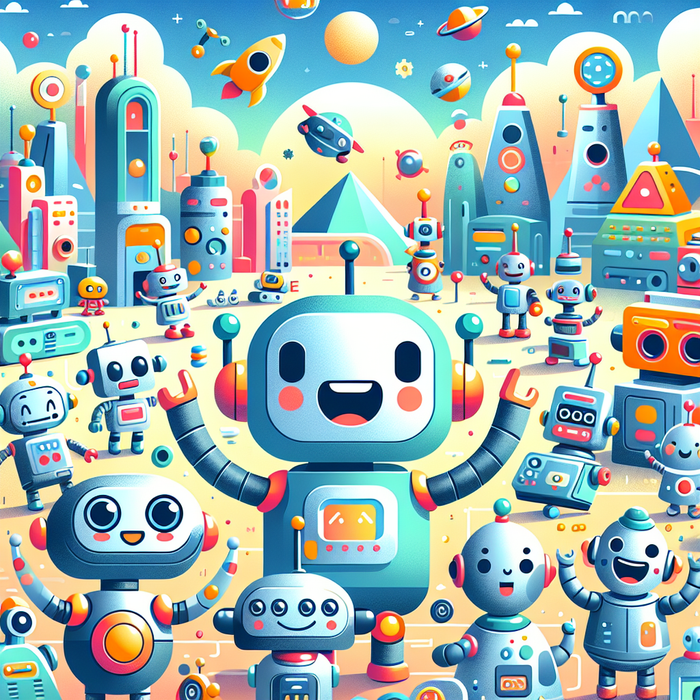 Robo Friends In Funland Paint By Diamonds Art