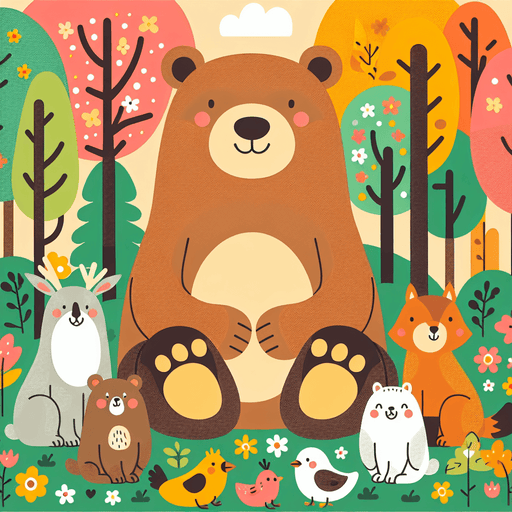 Cuddly Bear And Friends Painting By Diamonds Kit