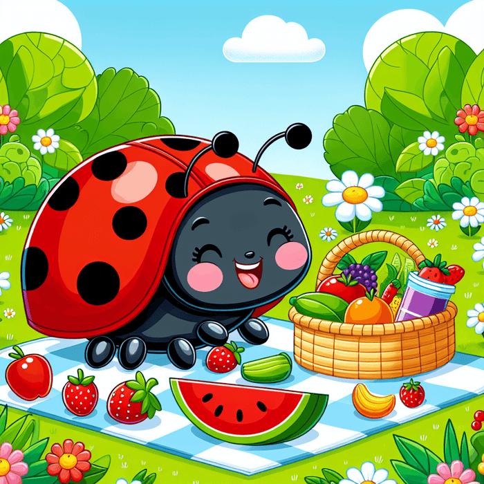 Joyful Ladybug Picnic Paint By Diamonds Art