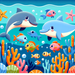 Bubbly Ocean Creatures Painting By Diamonds Kit