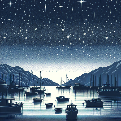 Starry Night Harbor Diamond Painting