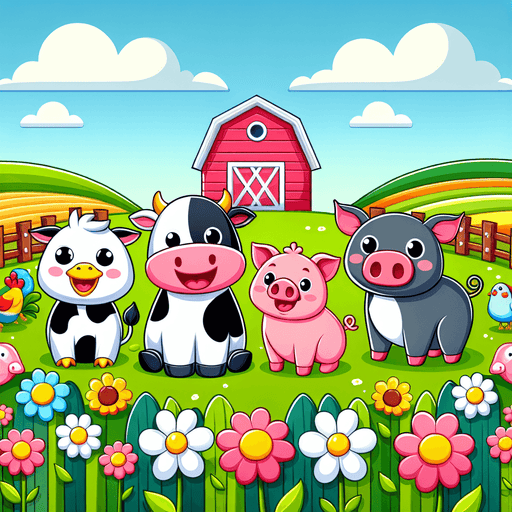 Happy Farm Animals Paint By Diamonds Kits