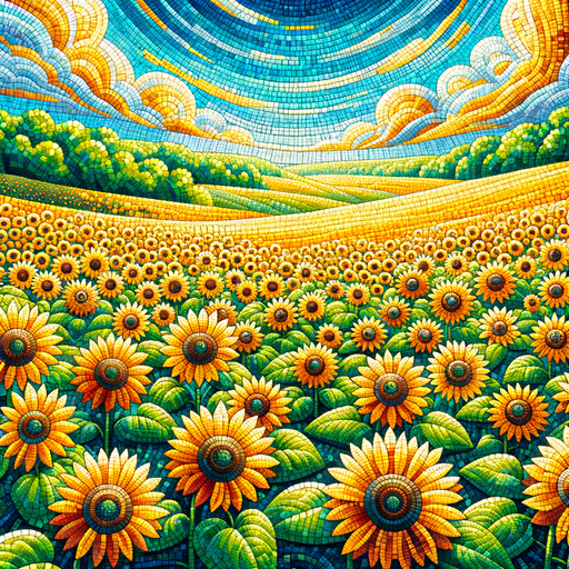 Sunflower Radiance Mosaic Painting Diamond Kit