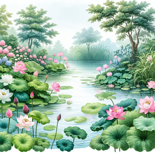 Serene Lotus Pond Paint By Color