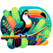 Tropical Toucan Treetop Painting By Diamonds Kit