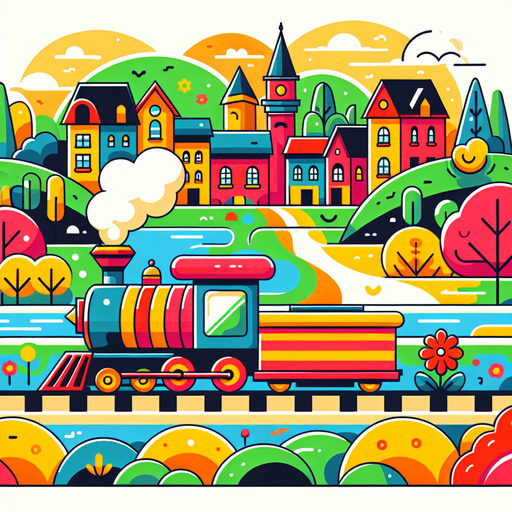 Rainbow Train's Magical Journey Paint By Diamonds Art