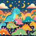 Dreamland Dinosaurs Paint By Diamonds Art