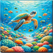 Adorable Sea Turtles Diamonded Painting Kits