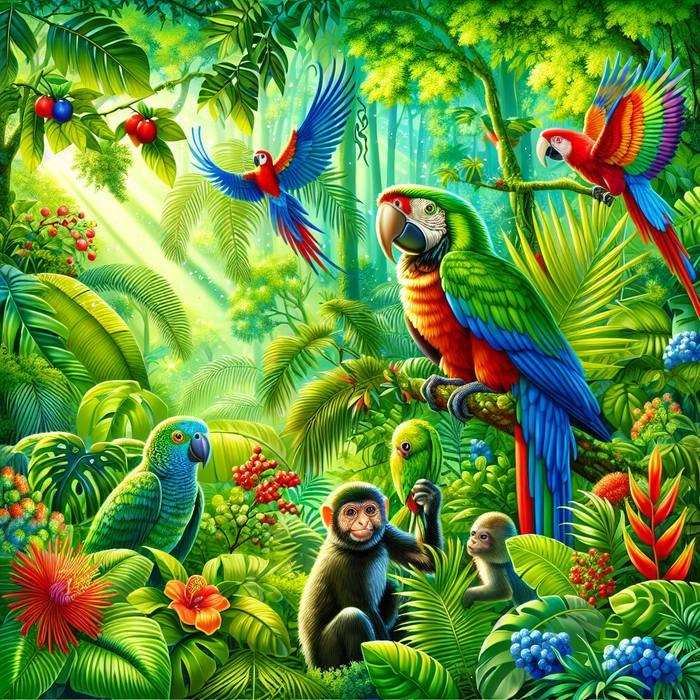 Tropical Rainforest Adventure Painting Diamond Kit