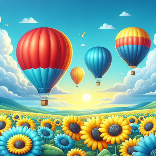 Aerial Hot Air Balloon Adventure Painting Diamond Kit