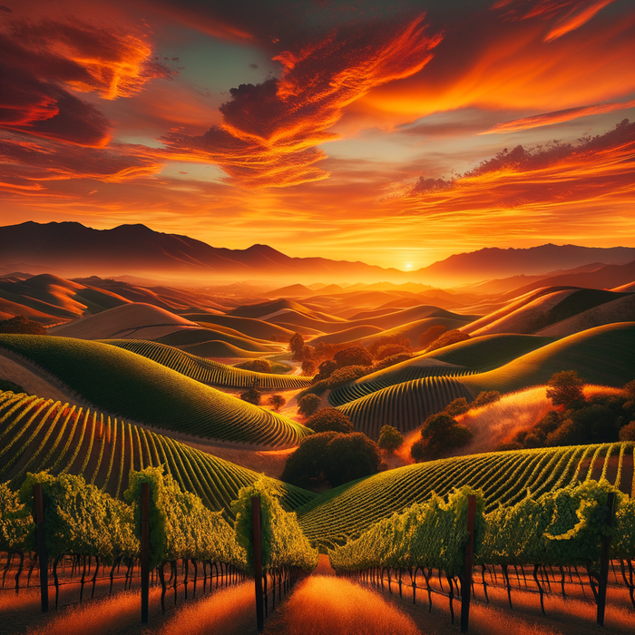 Sunset Over Vineyard Paint By Diamonds Kits