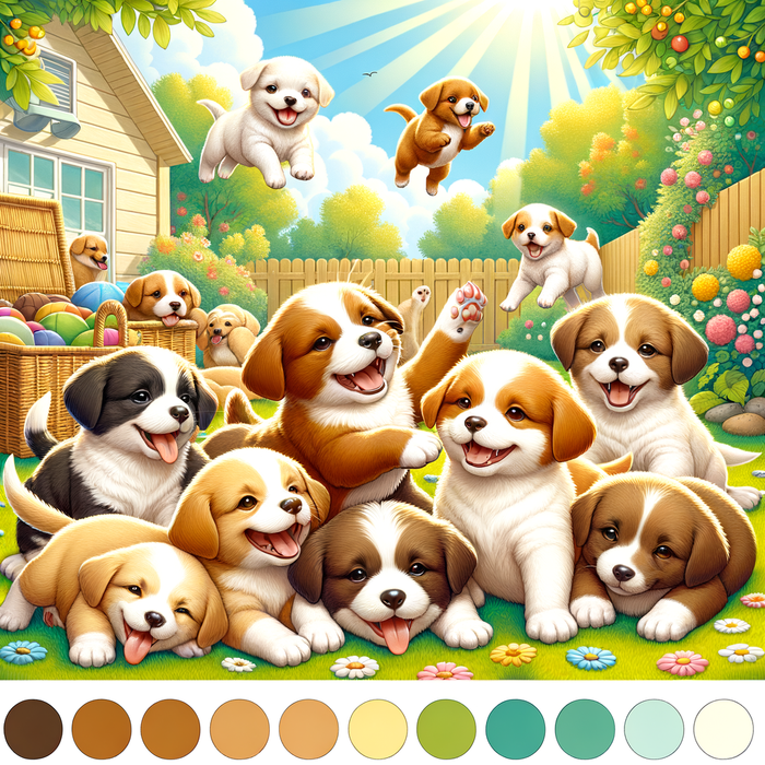 Puppy Playtime Paint By Color