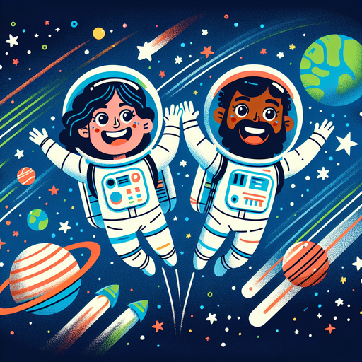 Adventure With Little Astronauts Paint By Diamonds Kits