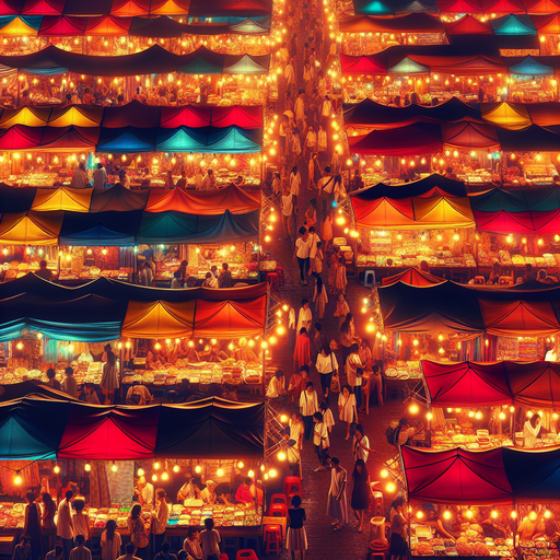 Captivating Night Market Diamond Painting