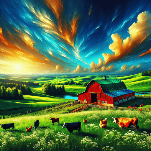 Charming Country Farm Paint By Diamonds Kits