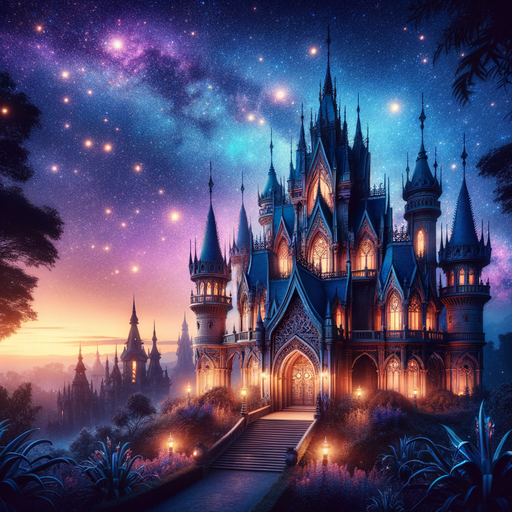 Enchanted Castle At Dusk Paint By Color