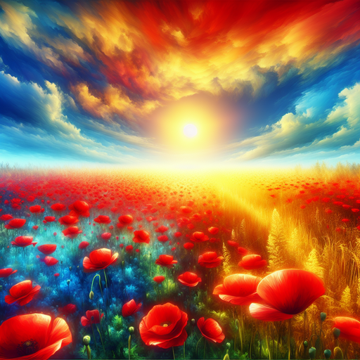 Sundrenched Poppy Meadow Paint By Diamonds