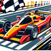 Dashing Race Car Rally Paint By Diamonds Art