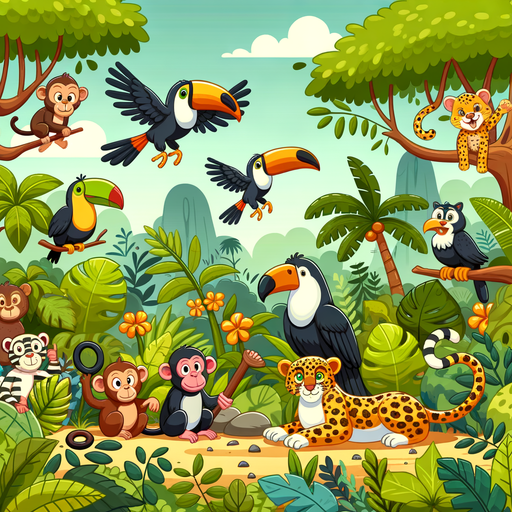 Animal Expedition In The Jungle Painting Diamond Kit