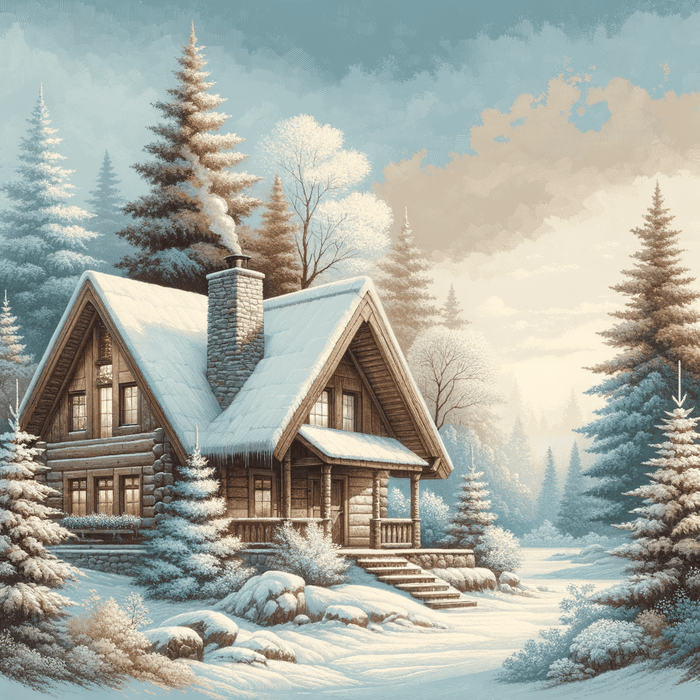 Cozy Winter Cabin Paint By Diamonds