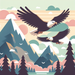 Mountain Mystery With Gliding Eagles Paint By Diamond