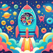 Space Rocket Rumble Paint By Diamond