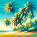 Breezy Palm Paradise Paint By Diamonds Art