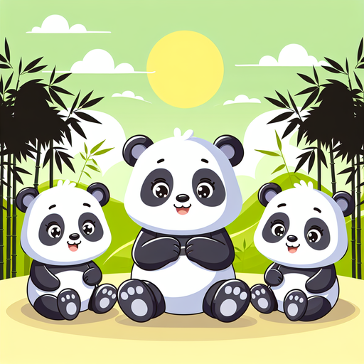 Playful Panda Family Paint By Diamonds