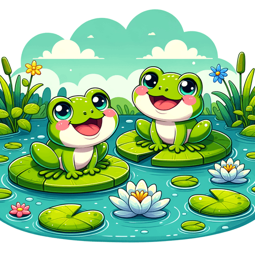 Friendly Frogs On A Lily Pad Paint By Diamonds Kits