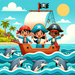 Pirate Adventure On The High Seas Paint By Diamonds Kits