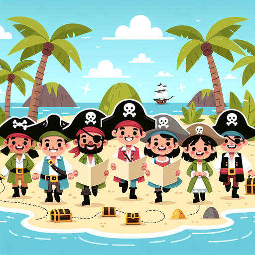 Pirate's Tropical Treasure Hunt Painting Diamond Kit
