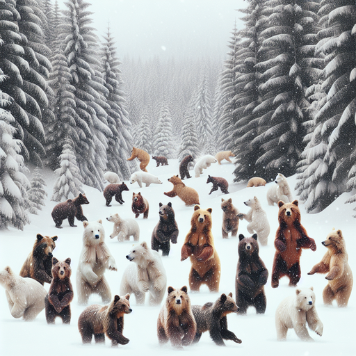 Snowy Bear Wilderness Paint By Diamonds Kits