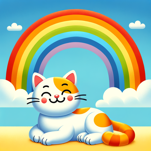 Happy Rainbow Cat Paint By Color