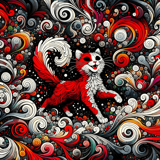 Feline Friend Red Tapestry DIY Paint By Diamonds