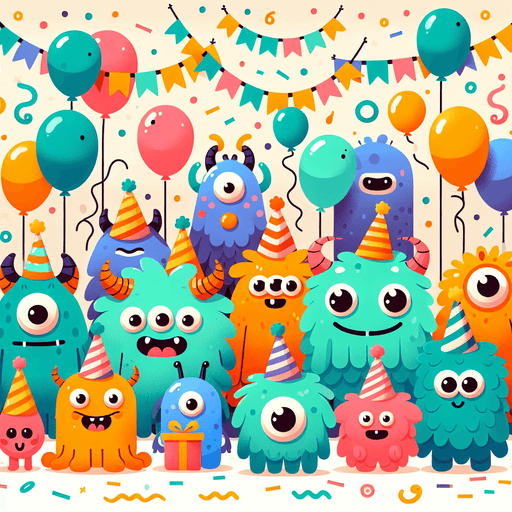 Giggle Monsters Party Paint By Diamonds Art
