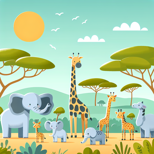 Sunny Safari With Jungle Friends Paint By Diamonds Art