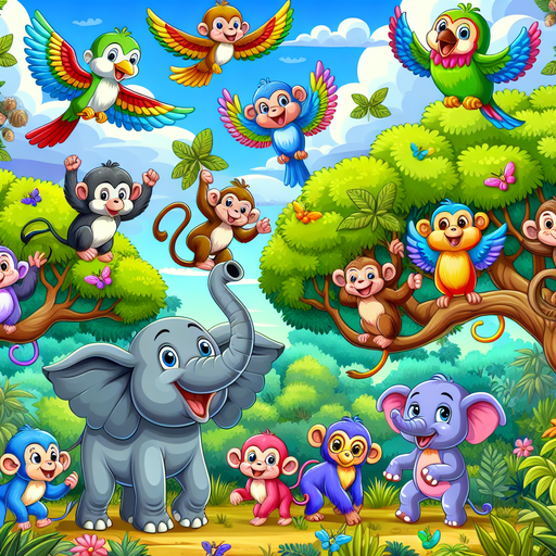 Cheerful Animal Kingdom Diamond Painting