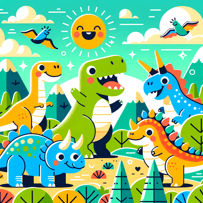 Friendly Neighborhood Dinosaurs Painting Diamond Kit