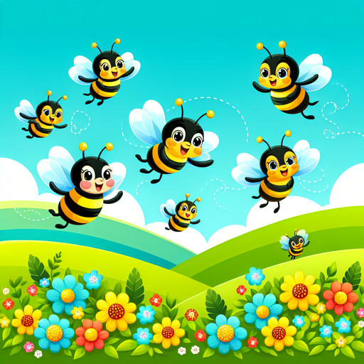 Buzzy Bees In The Meadow Paint By Diamonds Kits