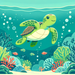 Curious Sea Turtle Paint By Diamonds Art