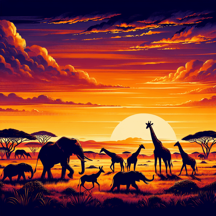 Wild African Savanna Diamonded Painting Kits