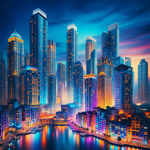 Vibrant Cityscape Paint By Diamonds Art